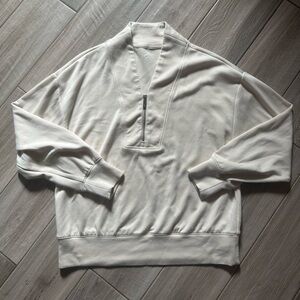 Lou & Grey Women’s Scubasoft Zip Up Cream Sweater